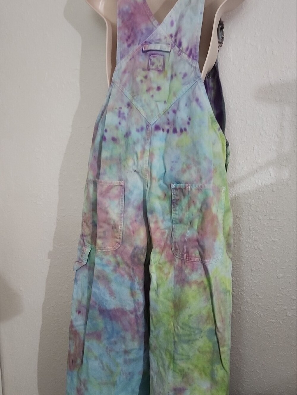 GAP Tie-Dye Overalls in Purple, Blue, Green - Picture 2 of 4